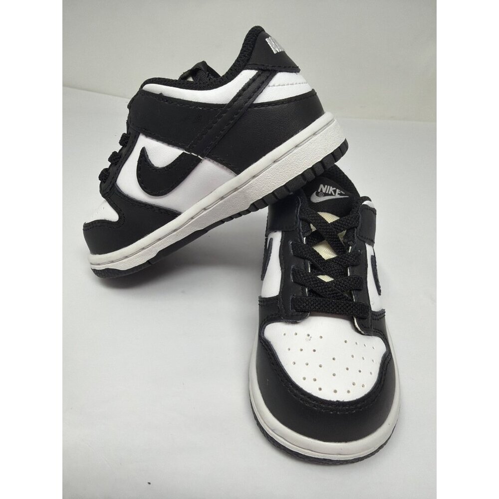 Nike Dunk Low Toddler Shoes 6C White Black Panda Colorway Durable Stylish - Picture 9 of 10